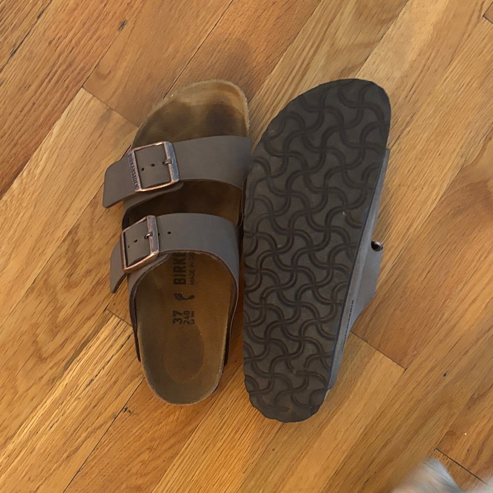 Birkenstock Taupe Double Strap Sandals - Picture 2 of 3